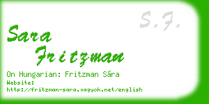 sara fritzman business card